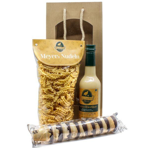 Wachteleier-Genuss-Set – Likör, Tripolino und Likör-Waffelbecher